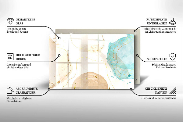 Sklo za varnú dosku Svetlé boho tvary