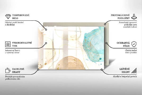 Sklo za varnú dosku Svetlé boho tvary