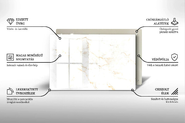 Sklo za varnú dosku Elegantný mramorový kameň