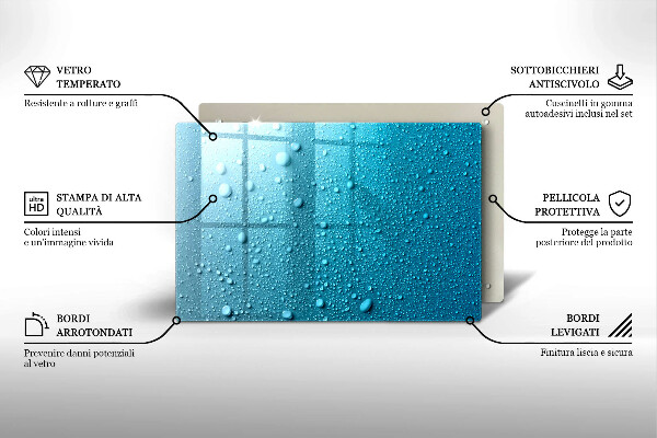 Sklo za varnú dosku Kvapky vody