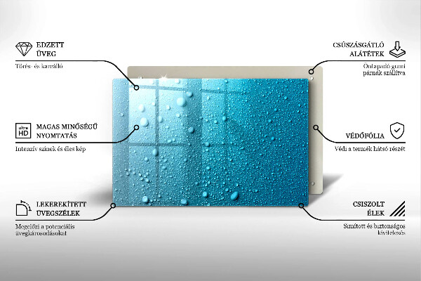 Sklo za varnú dosku Kvapky vody