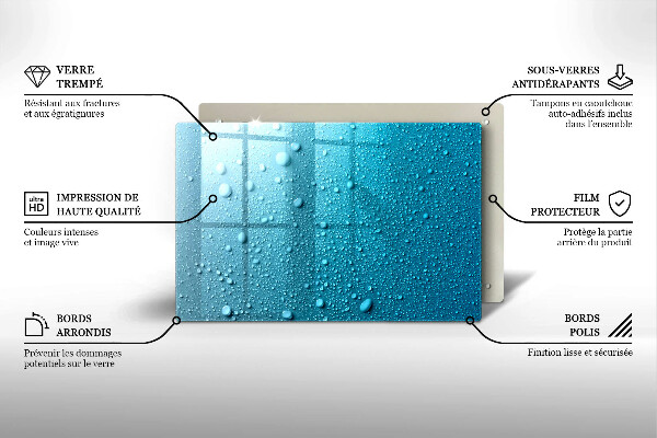 Sklo za varnú dosku Kvapky vody