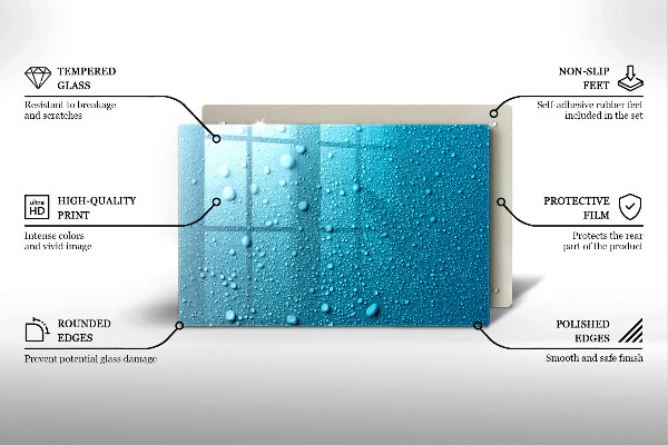 Sklo za varnú dosku Kvapky vody