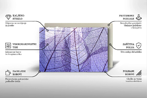 Sklo za varnú dosku Listy so žilami