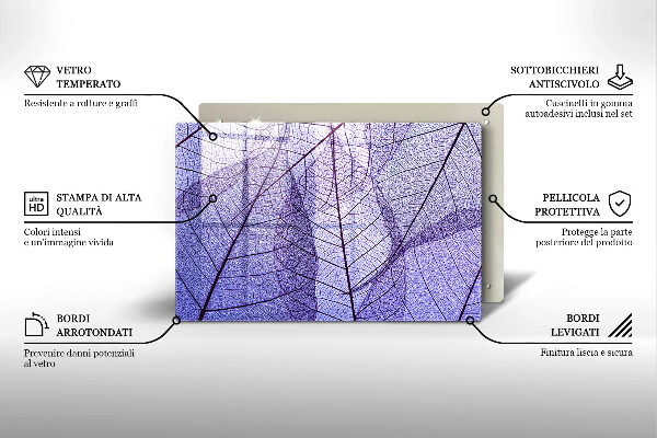 Sklo za varnú dosku Listy so žilami