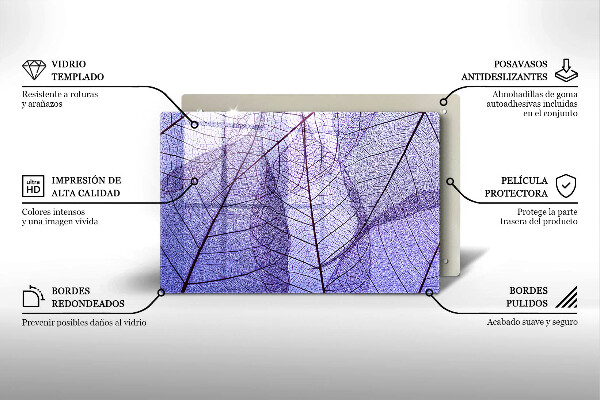 Sklo za varnú dosku Listy so žilami