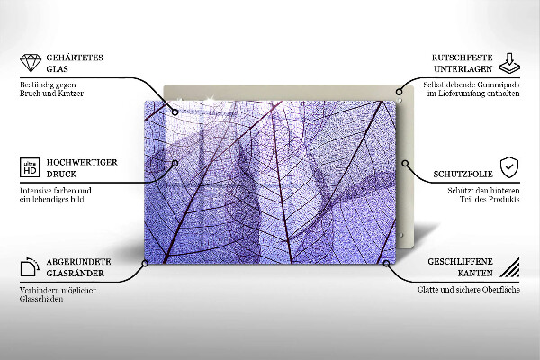 Sklo za varnú dosku Listy so žilami