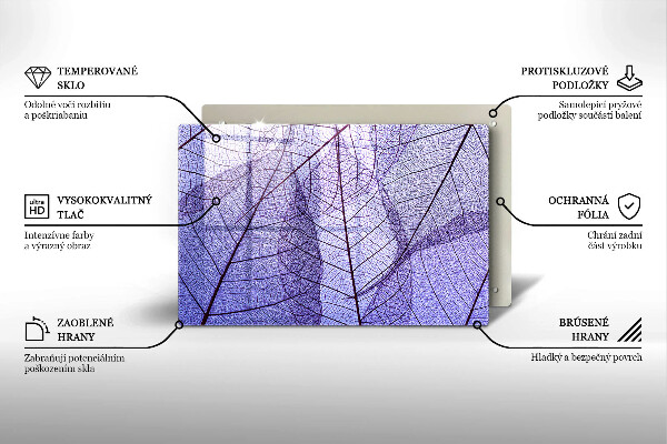 Sklo za varnú dosku Listy so žilami