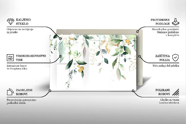 Kalené sklo za sporák Akvarelové listy