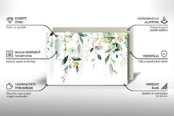 Kalené sklo za sporák Akvarelové listy