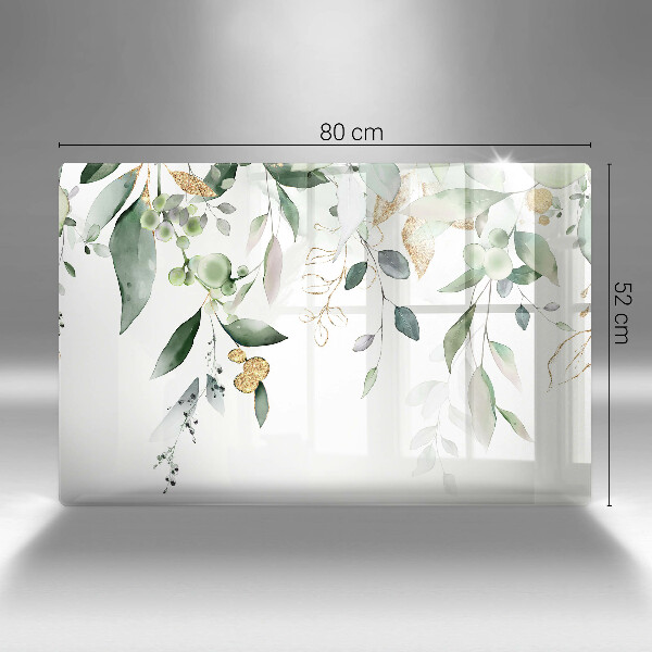 Kalené sklo za sporák Akvarelové listy