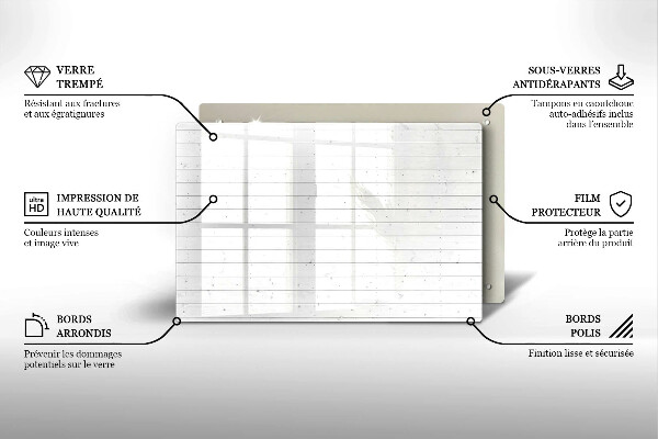 Kalené sklo za sporák Moderné svetlé dosky