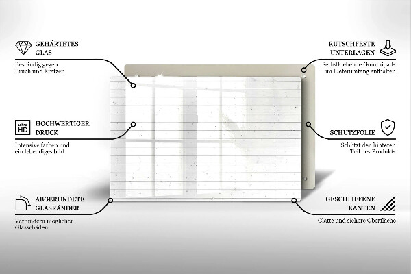 Kalené sklo za sporák Moderné svetlé dosky