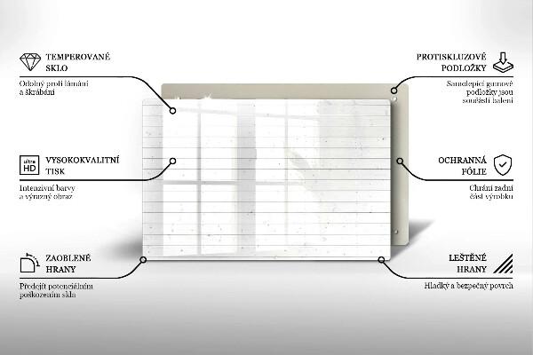 Kalené sklo za sporák Moderné svetlé dosky