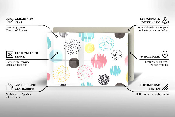 Kalené sklo za sporák Maľované tvary