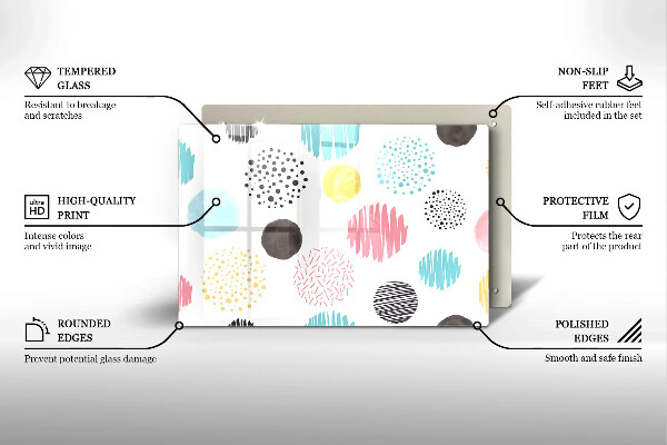 Kalené sklo za sporák Maľované tvary