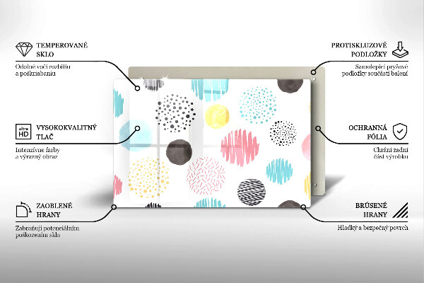 Kalené sklo za sporák Maľované tvary