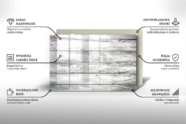 Kalené sklo za sporák Svetlé drevené dosky