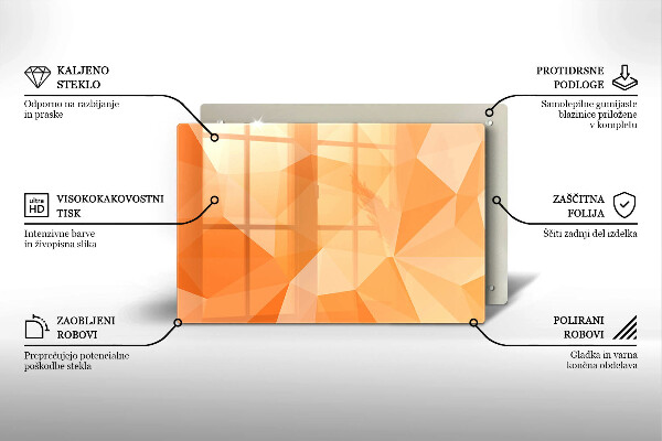 Kalené sklo za sporák Geometrické pozadie