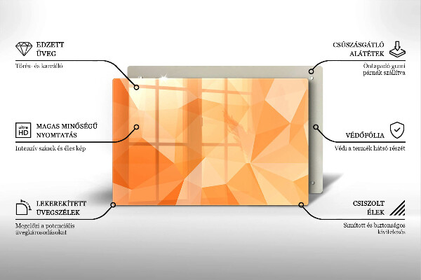Kalené sklo za sporák Geometrické pozadie