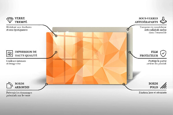 Kalené sklo za sporák Geometrické pozadie