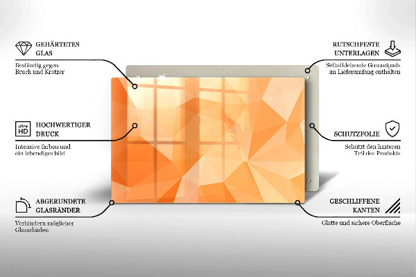 Kalené sklo za sporák Geometrické pozadie