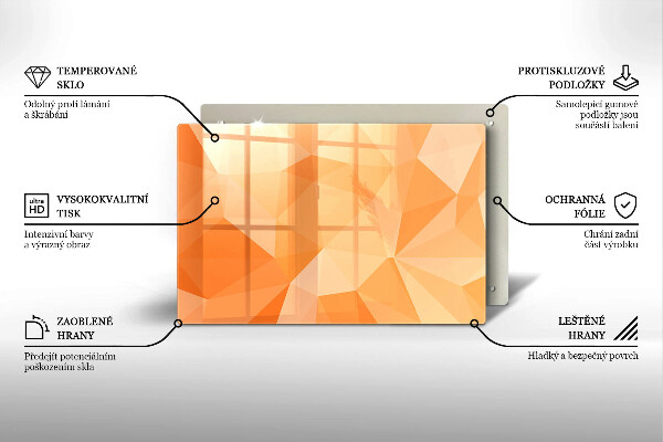 Kalené sklo za sporák Geometrické pozadie