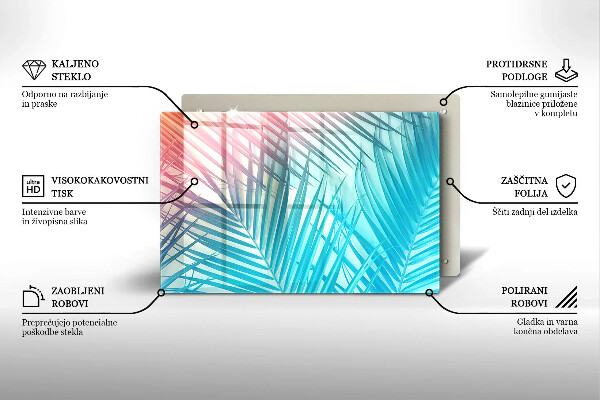 Kalené sklo za sporák Pastelové listy