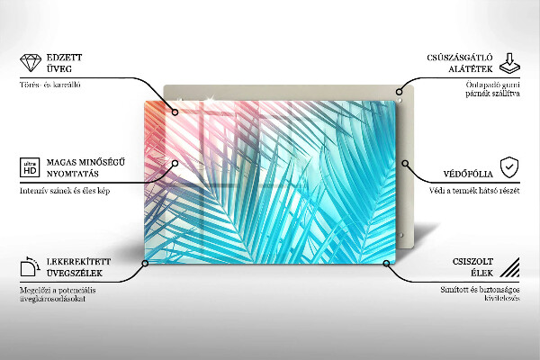 Kalené sklo za sporák Pastelové listy