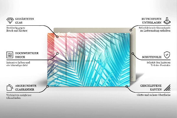 Kalené sklo za sporák Pastelové listy