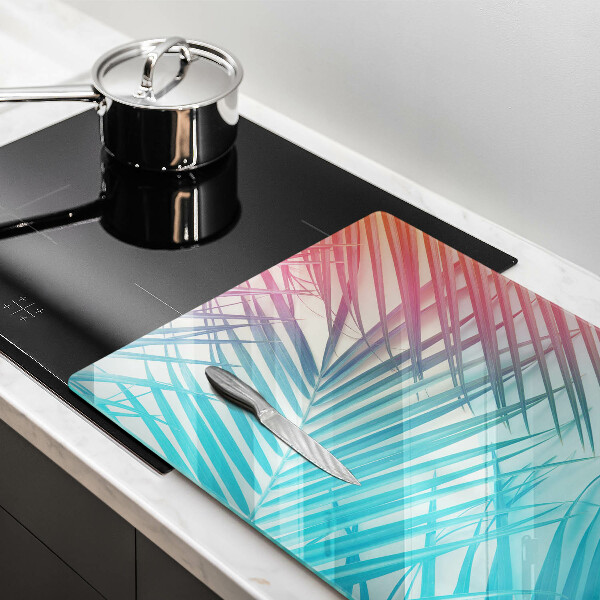 Kalené sklo za sporák Pastelové listy