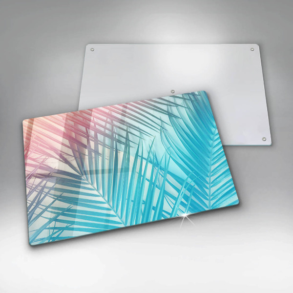 Kalené sklo za sporák Pastelové listy