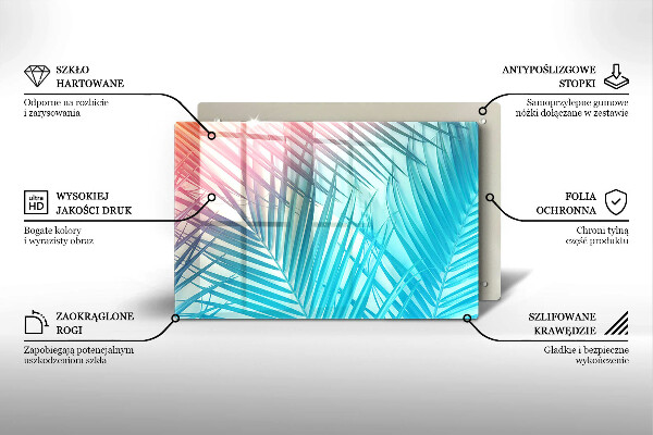 Kalené sklo za sporák Pastelové listy