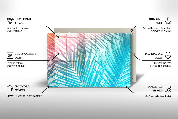 Kalené sklo za sporák Pastelové listy