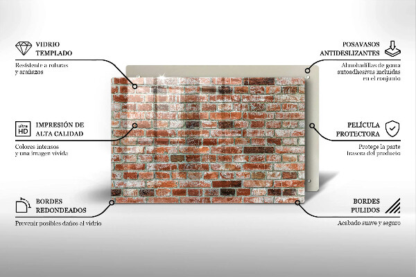 Kalené sklo za sporák Stará tehlová stena