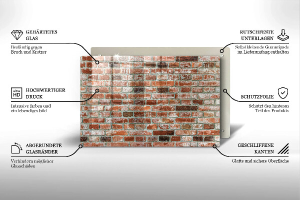Kalené sklo za sporák Stará tehlová stena