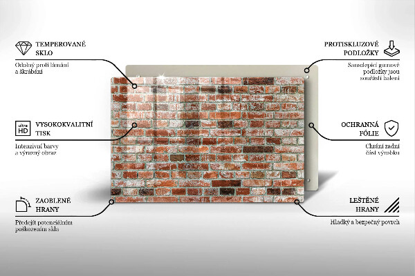 Kalené sklo za sporák Stará tehlová stena