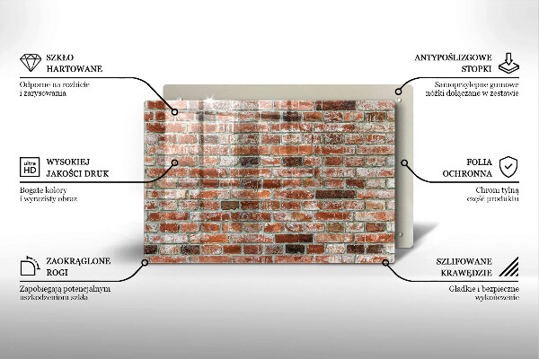 Kalené sklo za sporák Stará tehlová stena