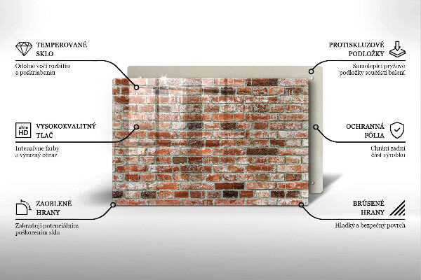 Kalené sklo za sporák Stará tehlová stena