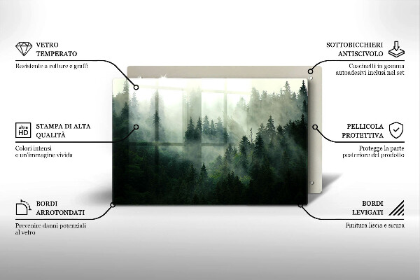 Kryt na indukčnú dosku Hmlistá lesná krajina