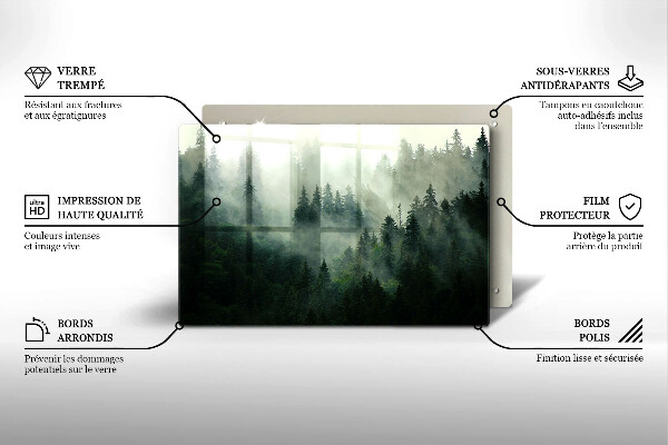 Kryt na indukčnú dosku Hmlistá lesná krajina