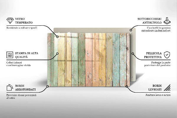 Kryt na indukčnú dosku Farebné vintage dosky