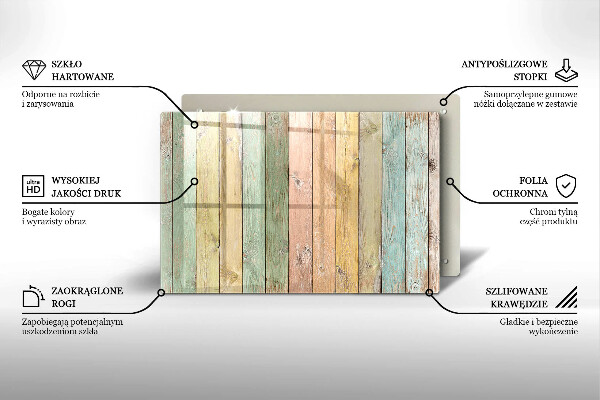 Kryt na indukčnú dosku Farebné vintage dosky