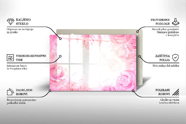 Kryt na indukčnú dosku Jemné ruže na pozadí