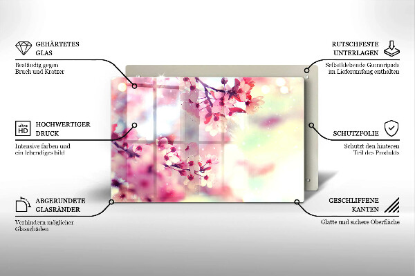 Kryt na indukčnú dosku Prírodné kvety jabloní