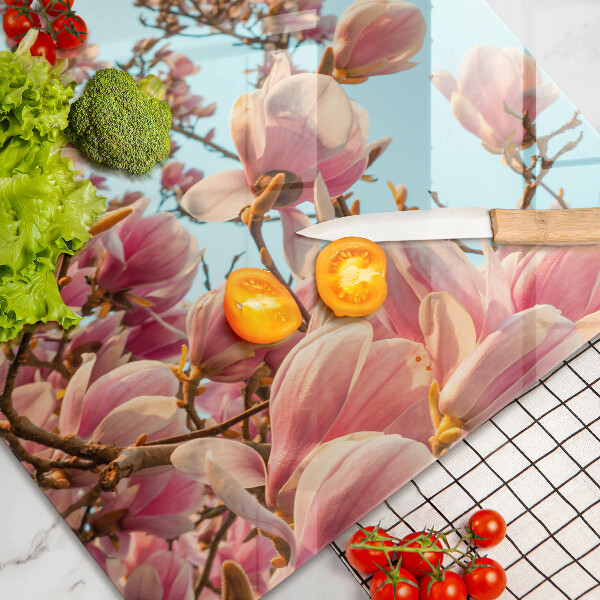 Sklo za varnú dosku Ružové kvety strom