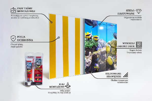 Sklenený obklad do kuchyne Koralový útes červené more