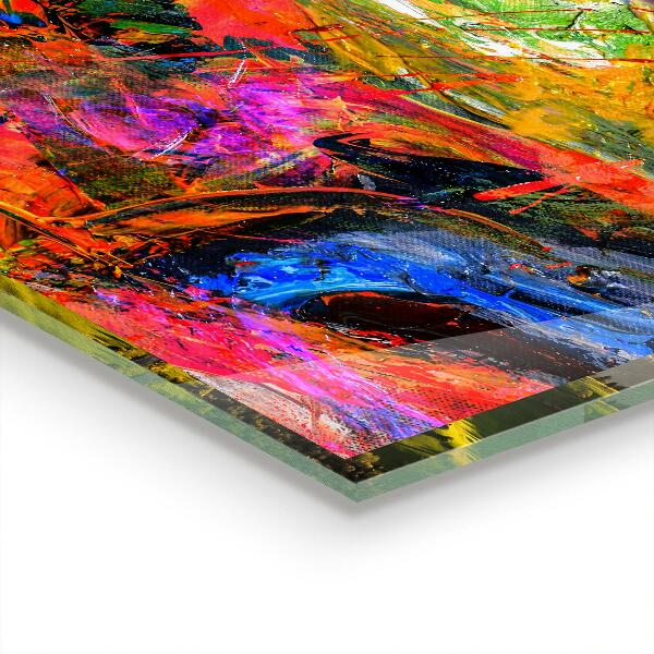 Sklenený obklad do kuchyne Farebná explózia