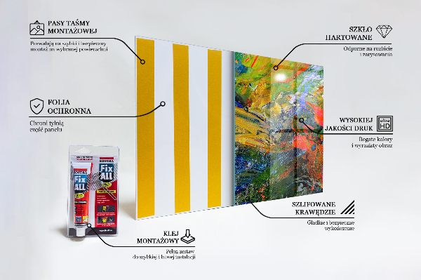 Sklenený obklad do kuchyne Farebná explózia