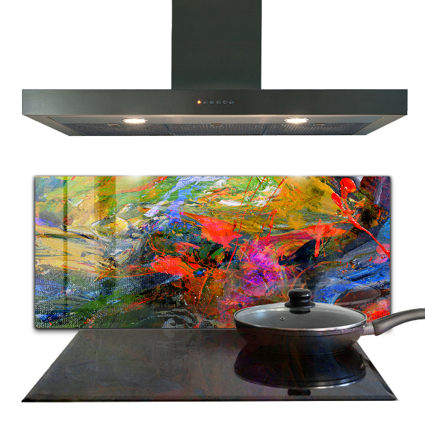 Sklenený obklad do kuchyne Farebná explózia